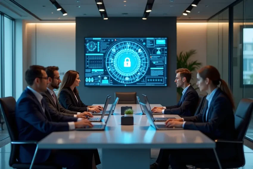 law firm team using ai-powered security tools for protection