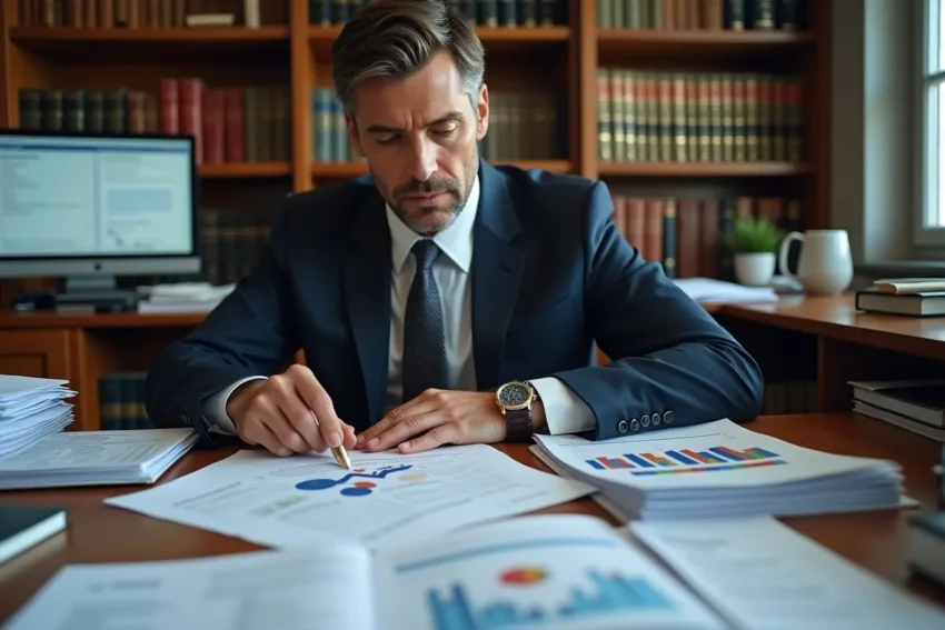 attorney reviewing financial documents for wrongful death income valuation