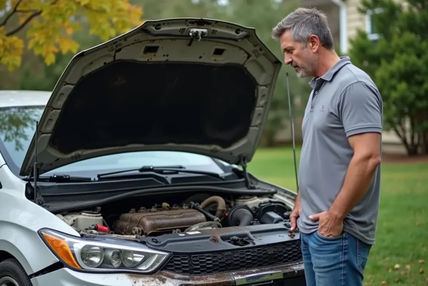 car owner facing engine damage caused by skipping routine oil changes