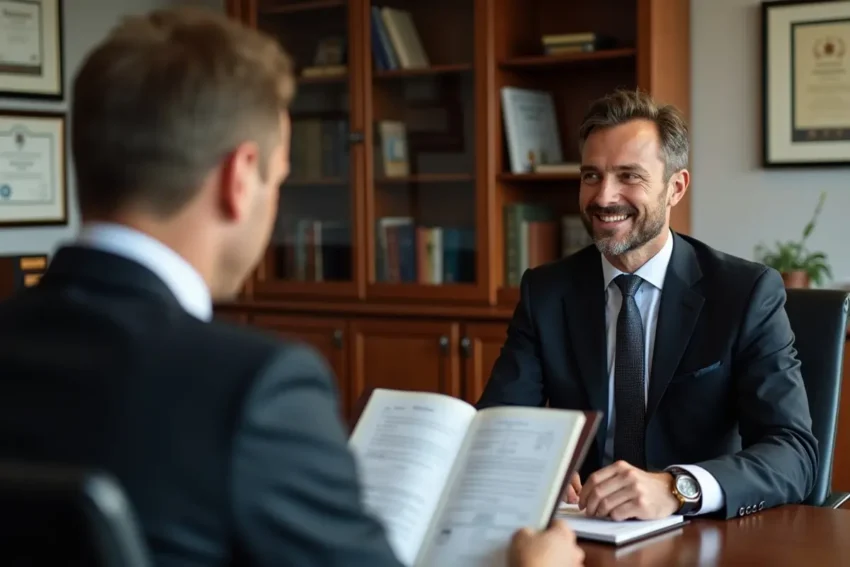 client interviewing highly qualified lawyer before deciding to hire them
