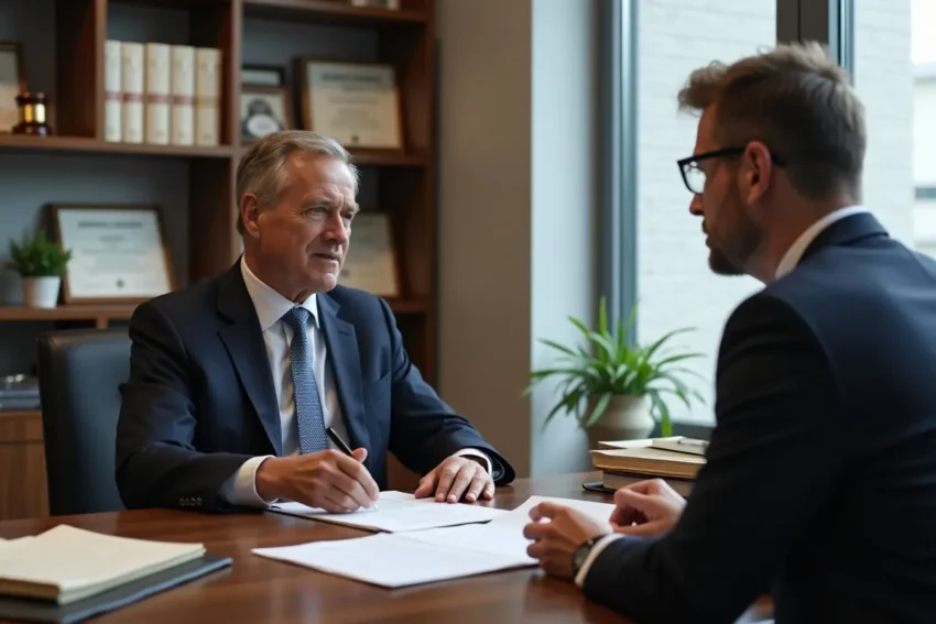 person consulting lawyer after asbestos exposure for legal guidance