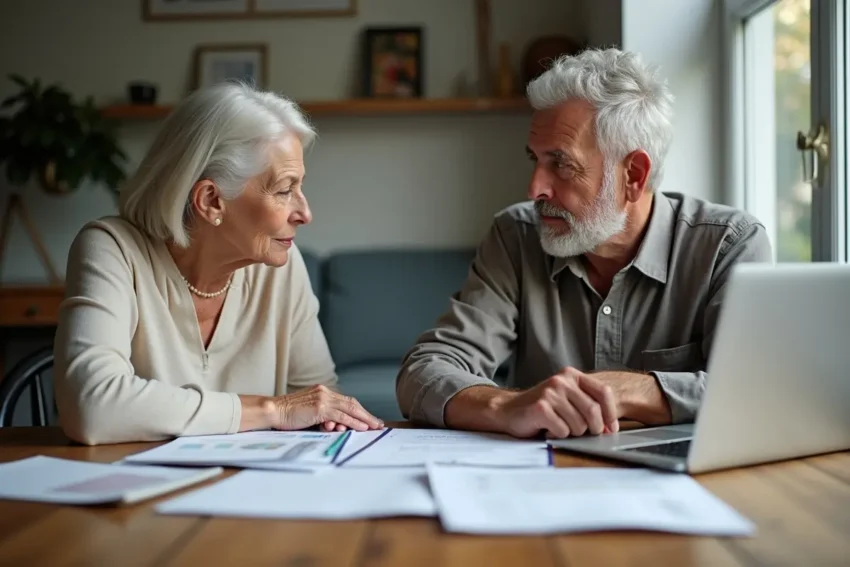 couple discussing long term approach to fair asset division