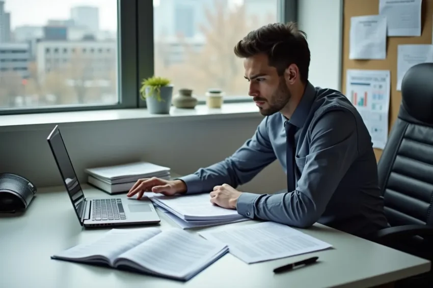 worker reviewing provincial employment law on required meal and rest breaks
