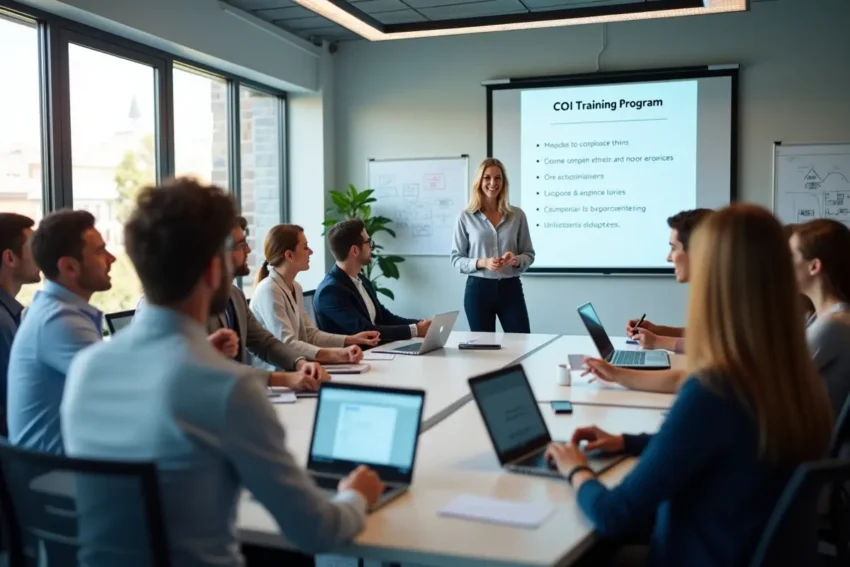 employees participating in coi training program for workplace ethics compliance