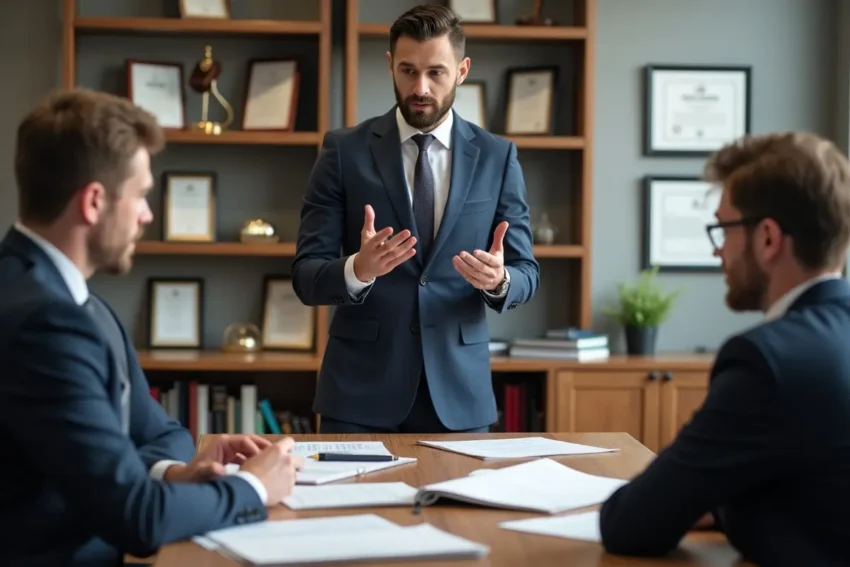 lawyer explaining personal injury claim process with legal case details