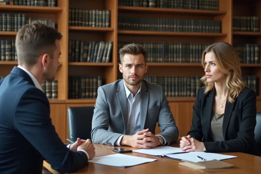 couple navigating divorce process with legal guidance and support