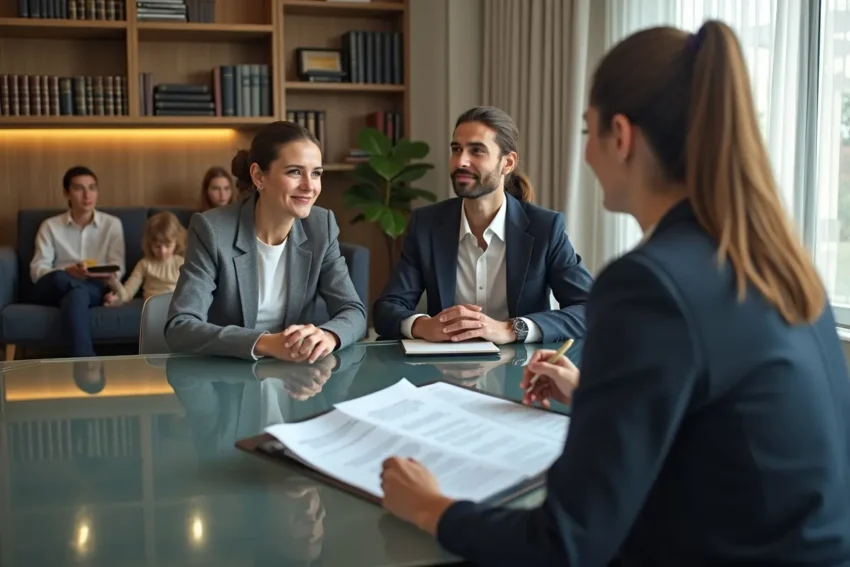 family using modern legal solutions to end troubled marriage
