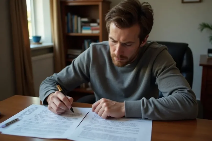 person reviewing important considerations while navigating divorce proceedings
