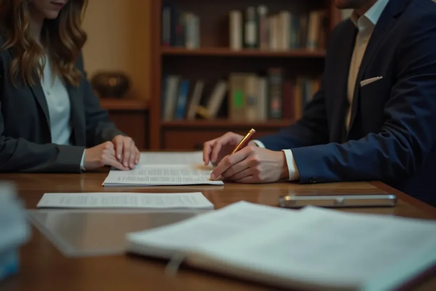 property owner reviewing documents for a quiet title action